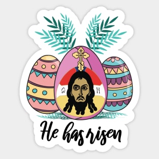 Orthodox Easter Egg Cross Greek Lent Scripture Sticker